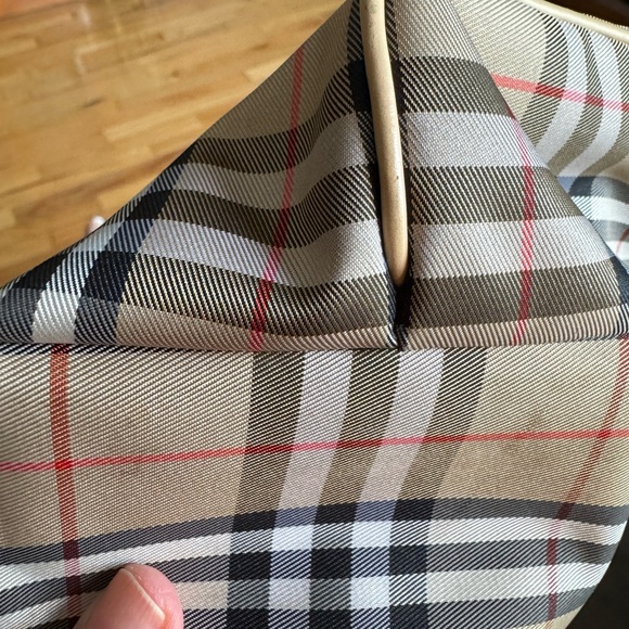 Burberry GUC tote. Beautiful tote with pocket on the front. Couple tiny spots - Picture 5 of 13